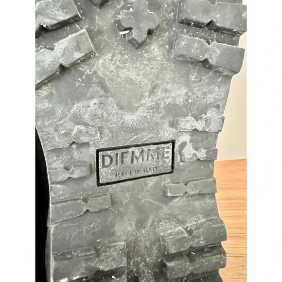 Diemme Alberone Leather Lug Sole Chunky Ankle Chelsea Boots Black Women 40 /9.5 - Picture 9 of 11